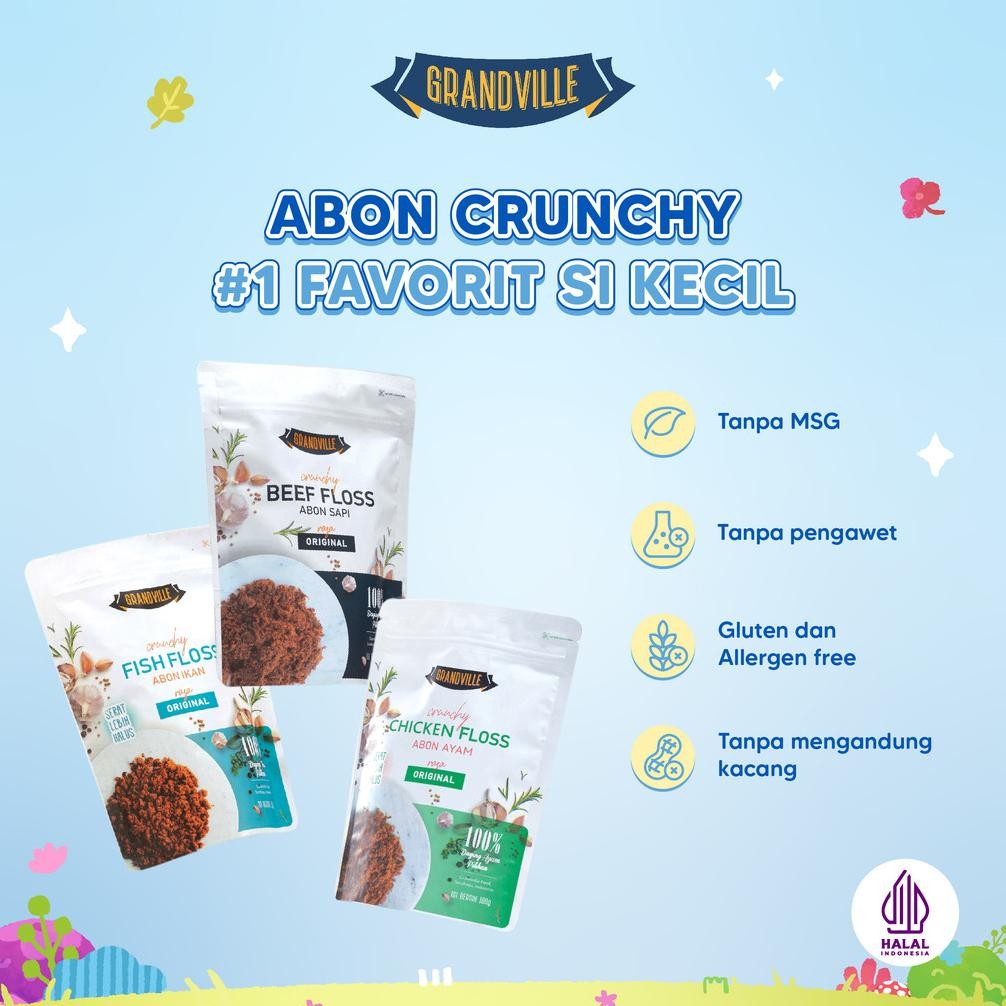 

Grandville Abon 100gr Anak MPASI | Ayam Sapi Ikan Non MSG Anak Bayi MPASI 6 8 Bulan 1 2 3 Tahun Grandville aSt