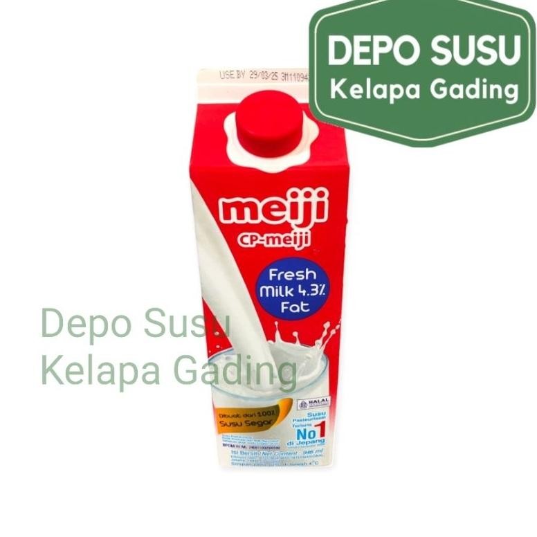 

Susu Meiji Fresh Milk Pasteurisasi 946 ml | Terlaris nomer 1 di Jepang import Premium 100% Susu Segar 946ml 4.3% Fat cp-meiji Pasteurized & Homogenized BPOM dan Halal Depo Susu Kelapa Gading aSt
