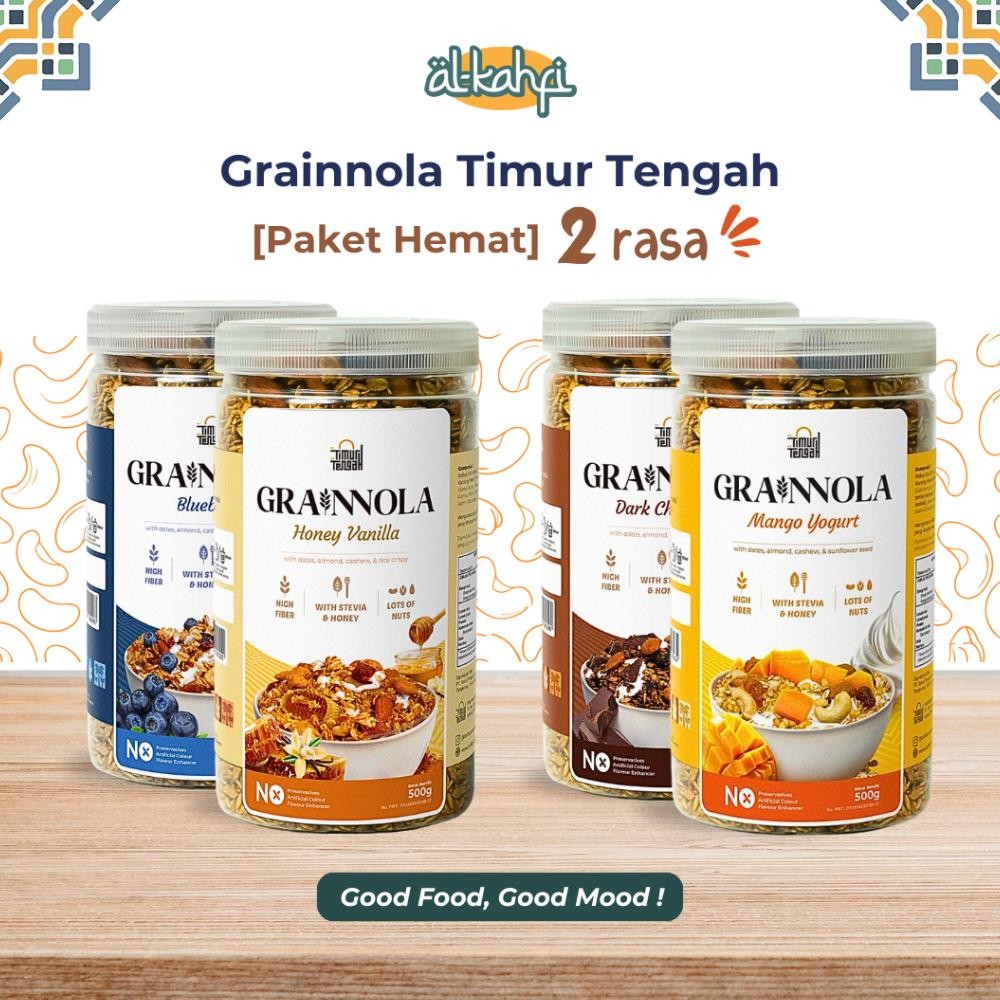 

[PAKET 2] Grainnola Timur Tengah 500 Gr Granola With Almond Mete | Sereal Diet Oatmeal Sarapan Sehat aSt