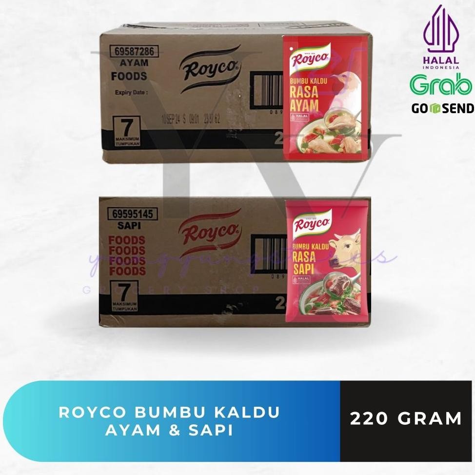 

1 Dus Isi 24 Bungkus Royco Bumbu Kaldu Rasa Ayam Sapi 220 Gram