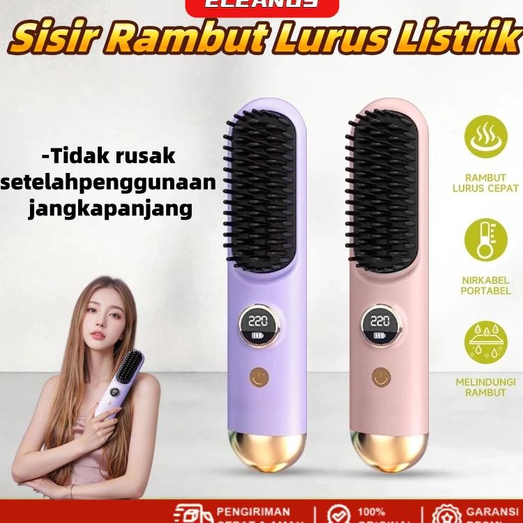 Sisir Catok Pelurus Rambut Elektrik Comb Sisir Pelurus Rambut Tanpa Kabel Cordless