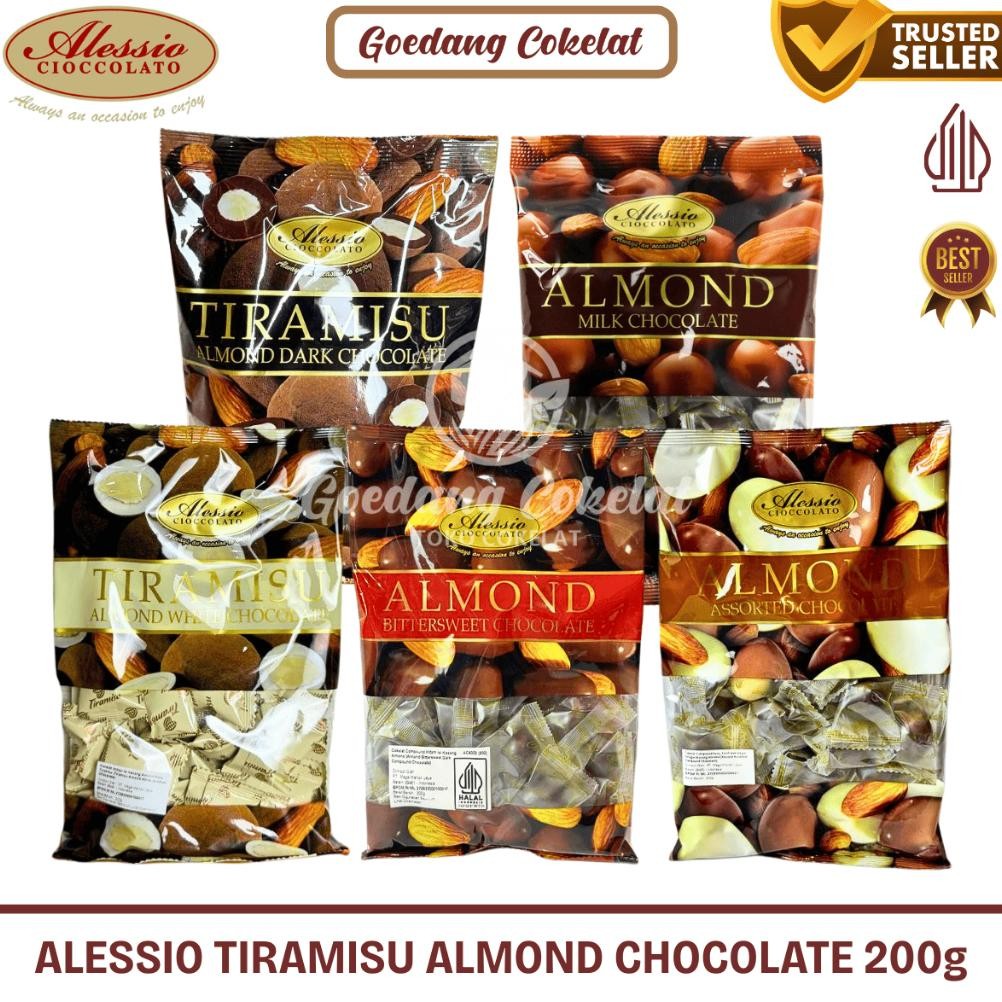 

Alessio Almond Chocolate Tiramisu Dark White Bittersweet Coklat Malaysia Singapore 200g aSt