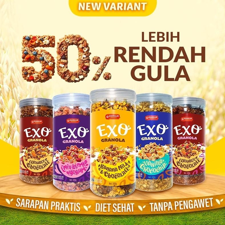 

GRANOLAB EXO Granola 500gr | Granolab Muesli Oat Cereal Breakfast and Snacking aSt