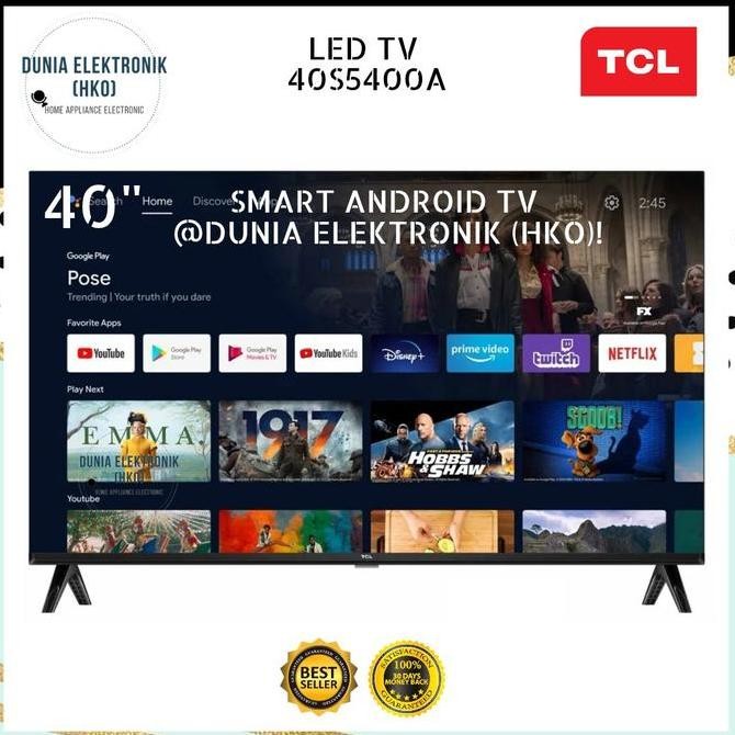TERBARU - TCL 40S5400A 40 Inch | TCL Android TV 40 Inch FHD Bezel Less | TCL S5400A Smart TV 40 Inch