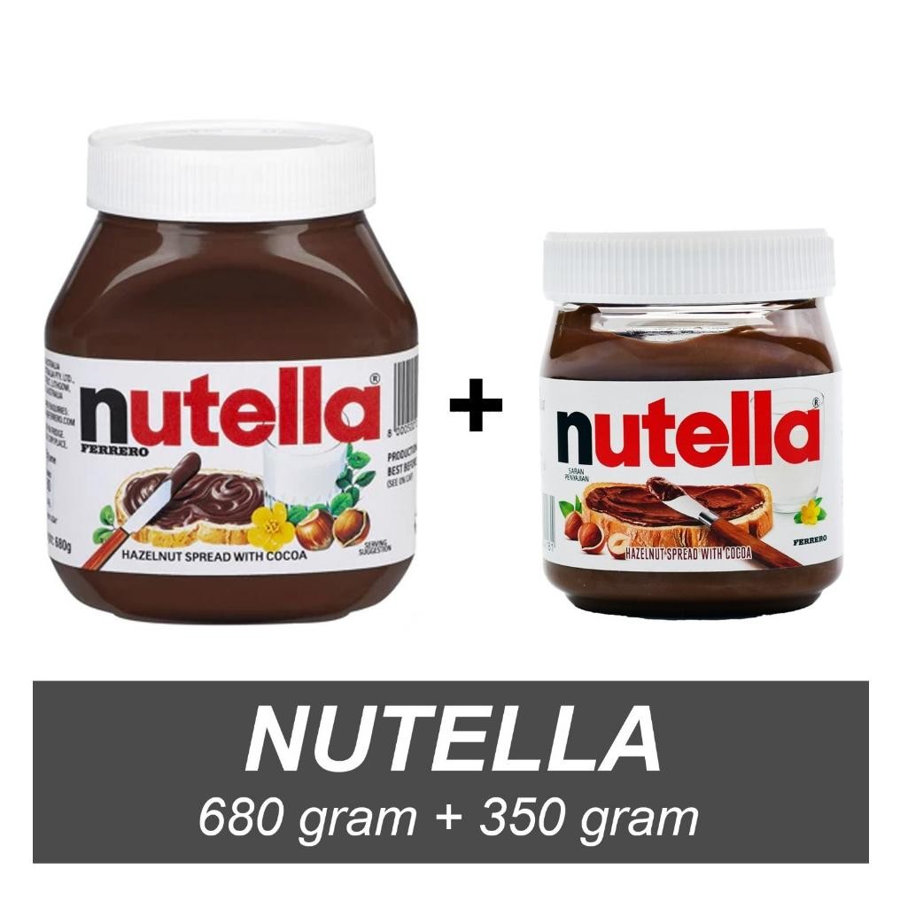 

Nutella 680gr + Nutella 350 gr Exp Terbaru Termurah 1030gr PROMO HALAL!!! aSt