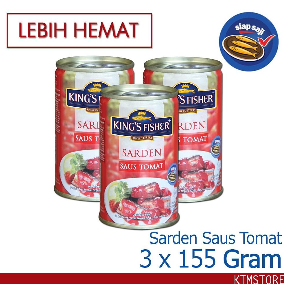 

KtmStore Paket 3 pcs King's Fisher Sarden mini saus tomat Makanan Kaleng 155 g kings fisher aSt