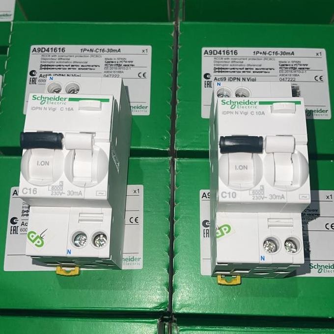 Schneider Rccb / Rcbo / Elcb Idvn Vigi 30Ma 2P 6A  10A  16A  20A Schneider Asli