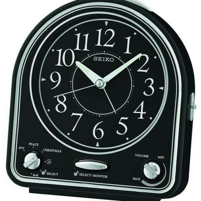 TERLARIS - Jam Meja Weker SEIKO QHP003K Original Sweep 18 MELODY Lumibrite QHP003