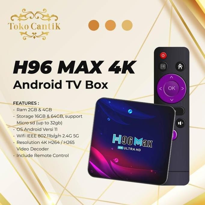 TERMURAH - TV Box Android 4GB 32GB Quad Core 4K 2.4G 5.8G WIFI STB