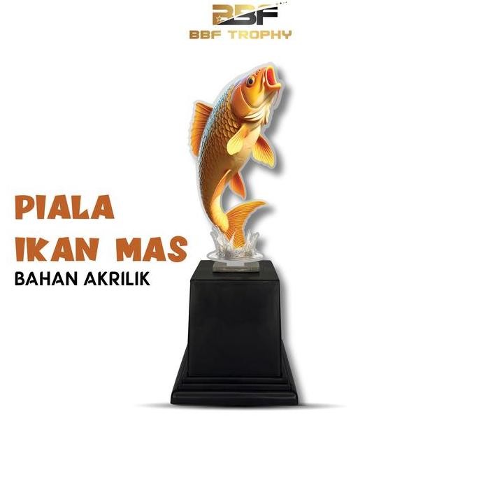 (Allthebest) Piala Ikan Mas Lomba Mancing Galatama Bahan Akrilik