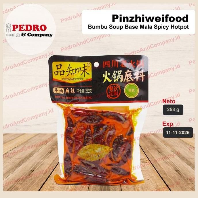 

DISKON! PINZHIWEIFOOD MALA HOTPOT SOUP BASE 258GR BUMBU STEAMBOAT PEDAS HALAL