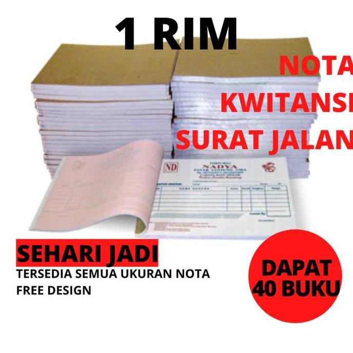 

DISKON! NOTA CUSTOM 1 RIM 1-3 PLY - SURAT JALAN, KWITANSI, BON, INVOICE