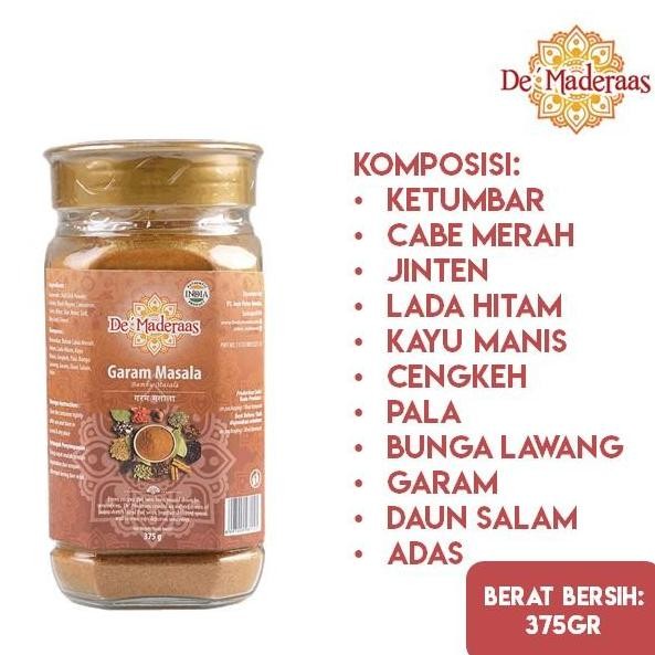 

DISKON! DE MADERAAS GARAM MASALA BUBUK REMPAH KARI INDIA 375GR
