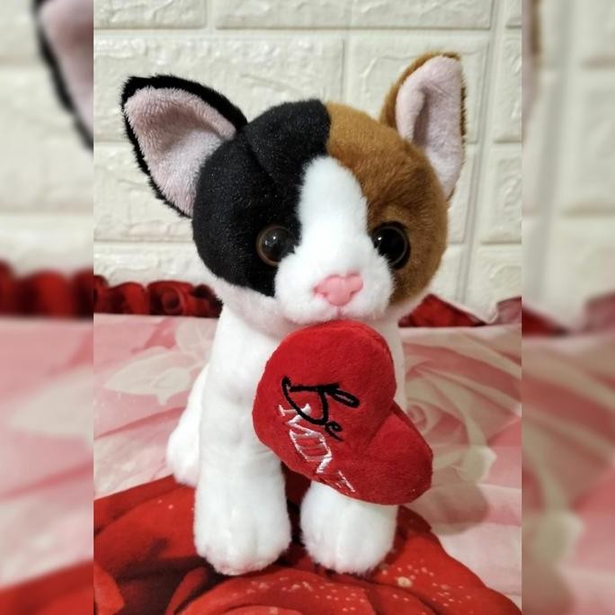 Boneka Hewan Kucing Calico Lucu (Calico Cat Stuffed Animal Doll)