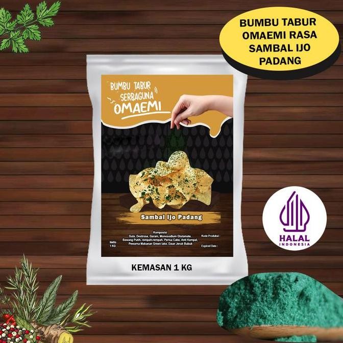 

DISKON! BUMBU TABUR OMAEMI RASA SAMBAL IJO PADANG 1KG SNACK FOOD GRADE