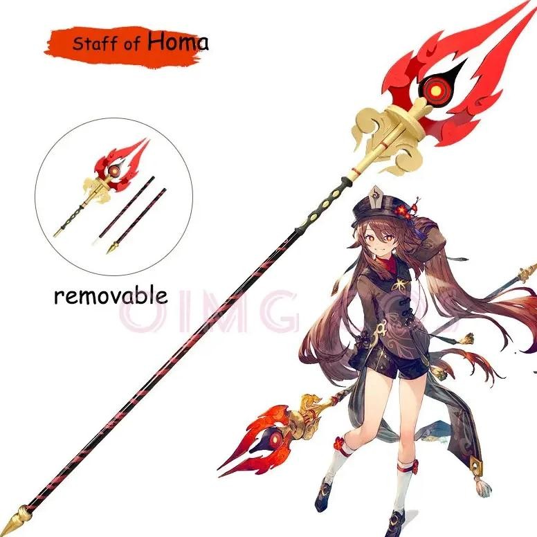 Genshin Impact Hutao Cosplay Weapon Props Model Separable Staff Of Homa