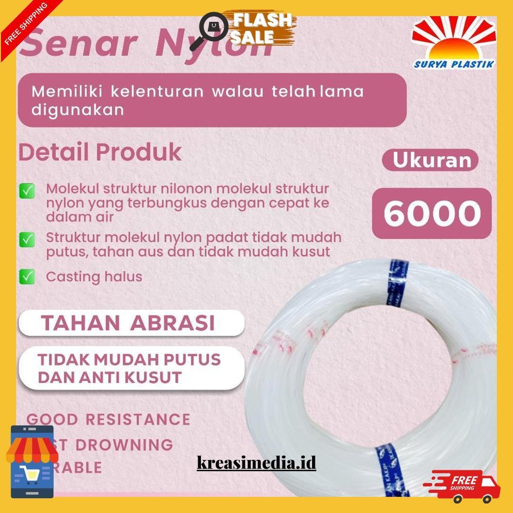 Senar Cap Ikan Kakap  Ukuran 6000 (150)  Per Roll /Tali Senar Pancing / Senar Layangan Cod