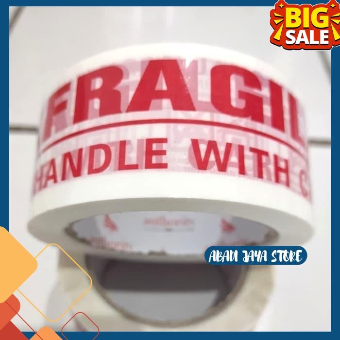 

LAKBAN FRAGILE 90 YARD (82 METER) 2 INCH 48MM FRAGIL JANGAN DIBANTING BY ABADI JAYA STORE