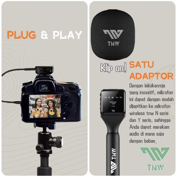 Ls Tnw Microphone Interview Handle Interview Go Handheld Adapter Untuk Tnw Wireless Microphone N8,N9