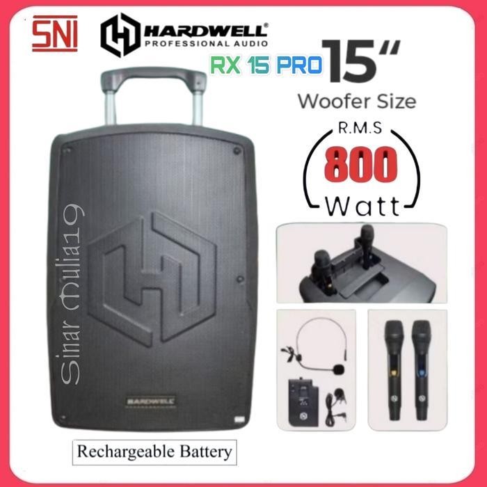 Speaker Portable Meeting Terbaik Hardwell RX 15 PRO RMS 800W Bluetooth [ New Produk Best Quality ] B