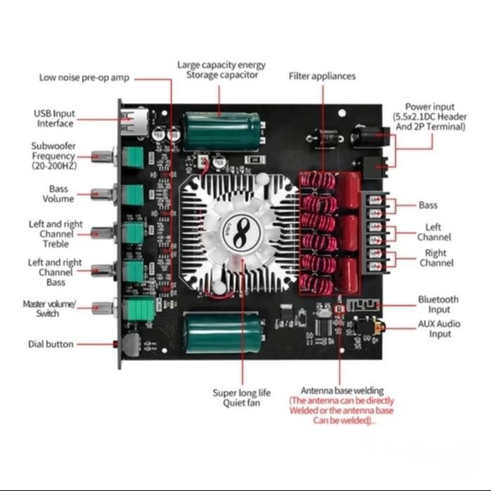ZK-HT21 160wx2 + 200w Amplifier 2.1 160wx2 + 200w Bluetooth