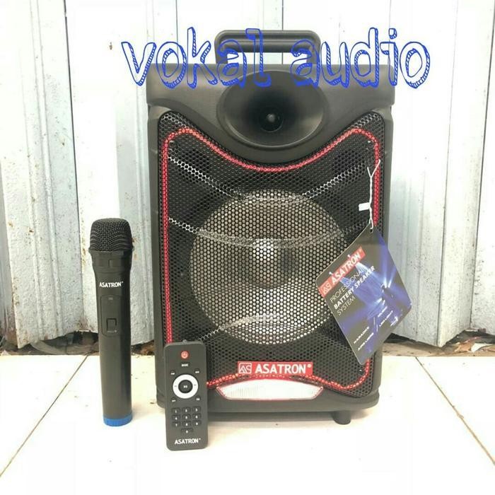 Speaker Portable Amplifier Wireless Asatron HT 8885 UKM 8inch Original Berkualitas Terbaru