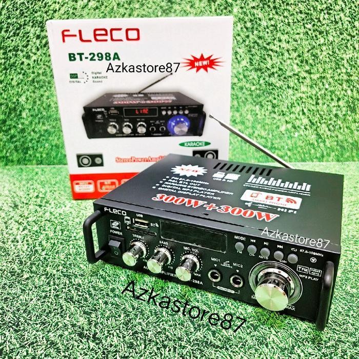 Amplifier fleco 298A amplifier bluetooth 600watt amplifier karaoke super Bass