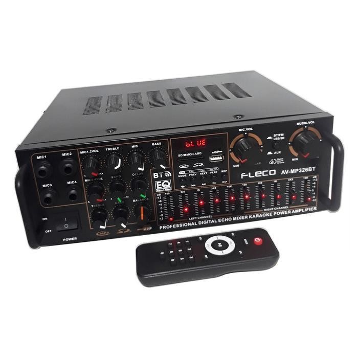 Amplifier Fleco Ukuran Besar PMPO 1200 Watt Power Ampli Bluetooth USB Radio Karaoke