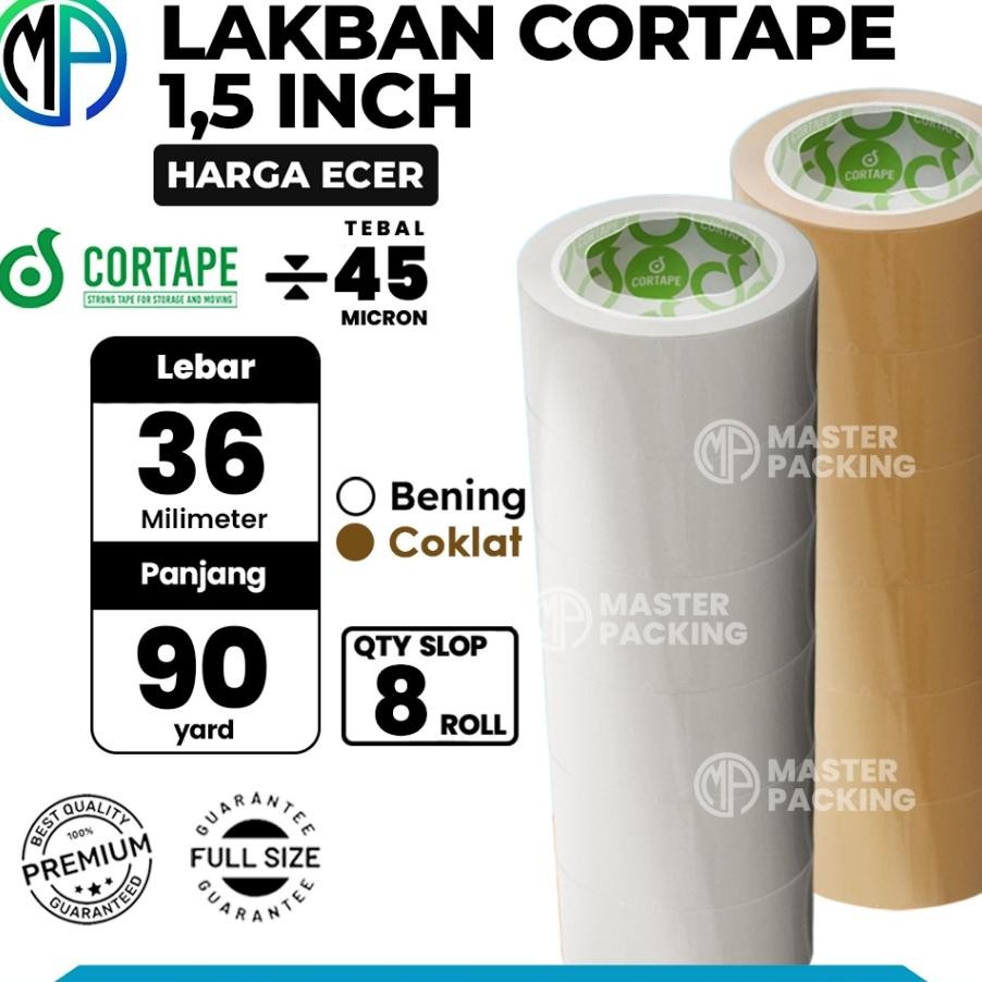 

Lakban Selotip Isolasi Cortape Bening Dan Coklat 36Mm X 90Yard Perslop 8Pcs Spek. Daimaru