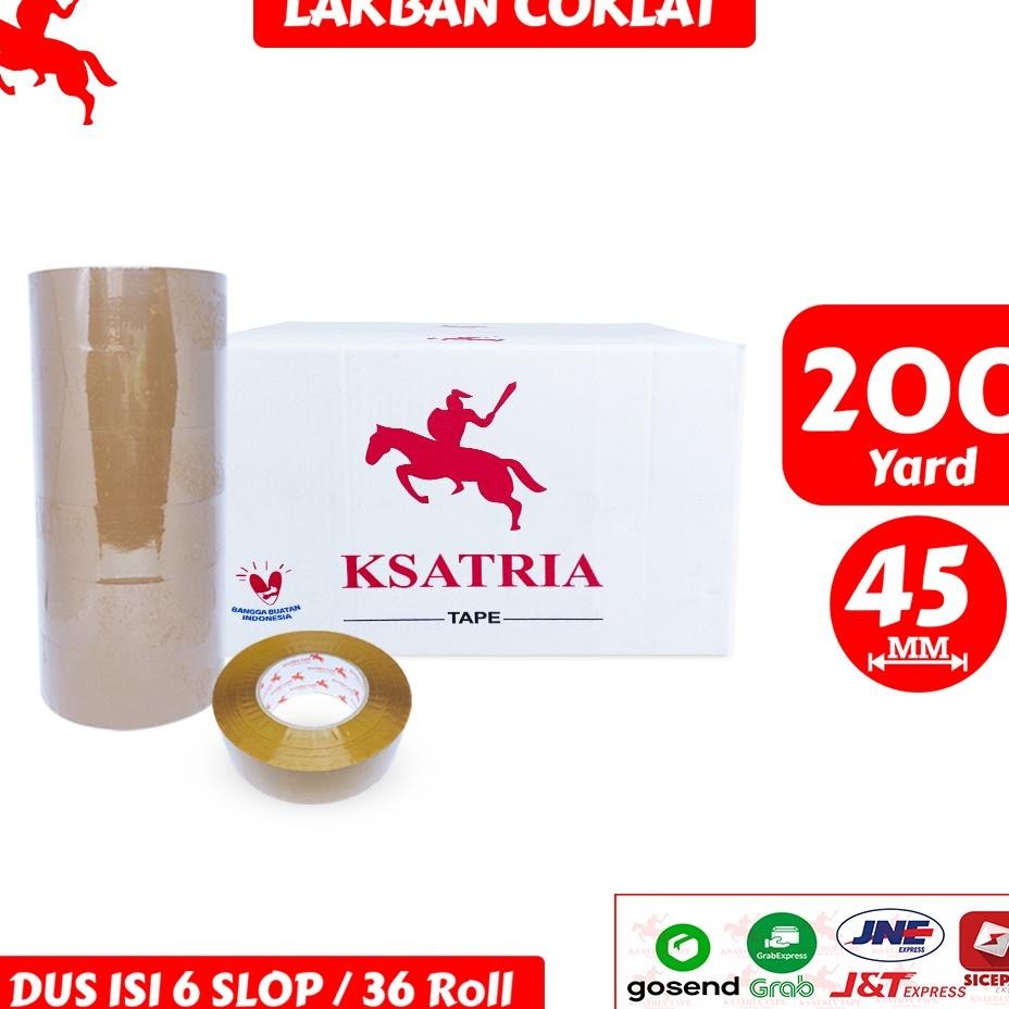 

Lakban Opp Tape Lakban Coklat Ksatria Tape 200 Yard 1 Dus