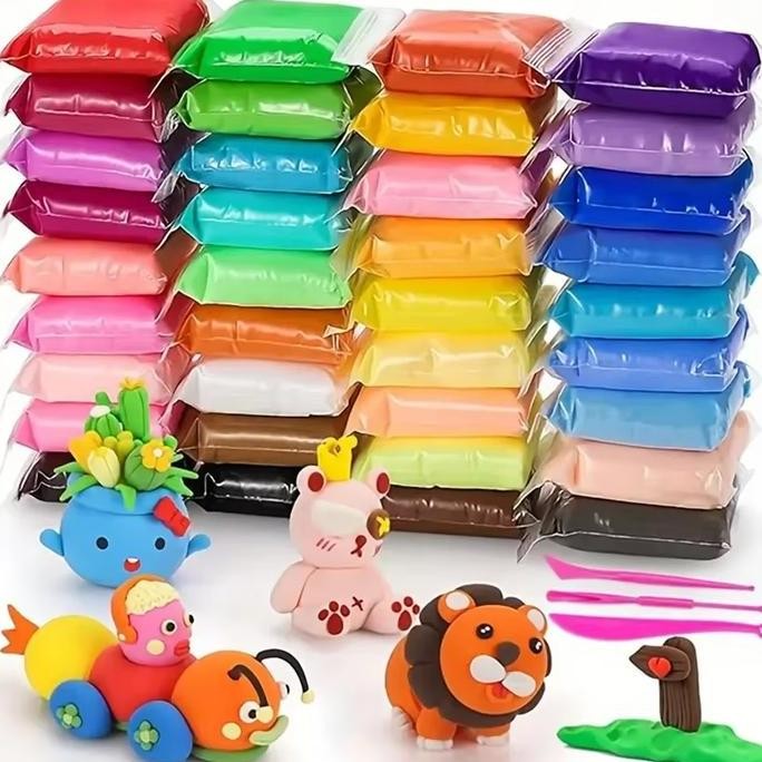 GROSIR Clay Mainan Anak Isi 12 Pcs Clay Polymer 12 Warna Mainan Edukasi Slime Lilin Plastisin Toys