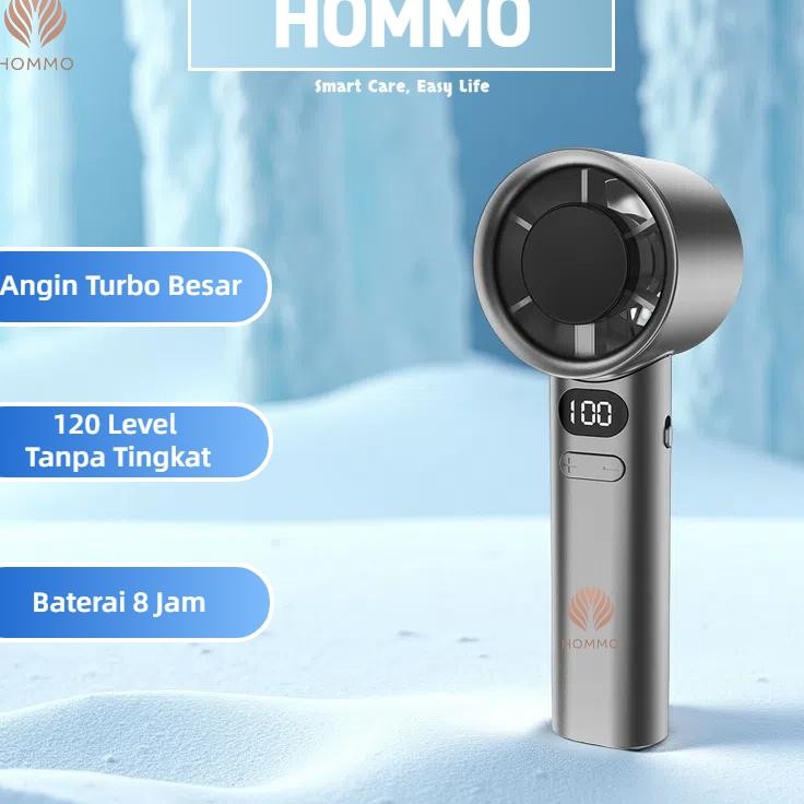 Hommo Kipas Angin TurboKipas Angin Portable 120 LevelKipas Kecil Layar LedKipas Turbo PortableKipas 