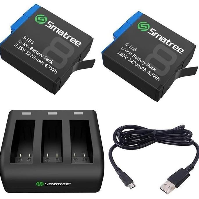 Smatree For Gopro Hero8 Hero 8 Baterai Battery Charger Kit