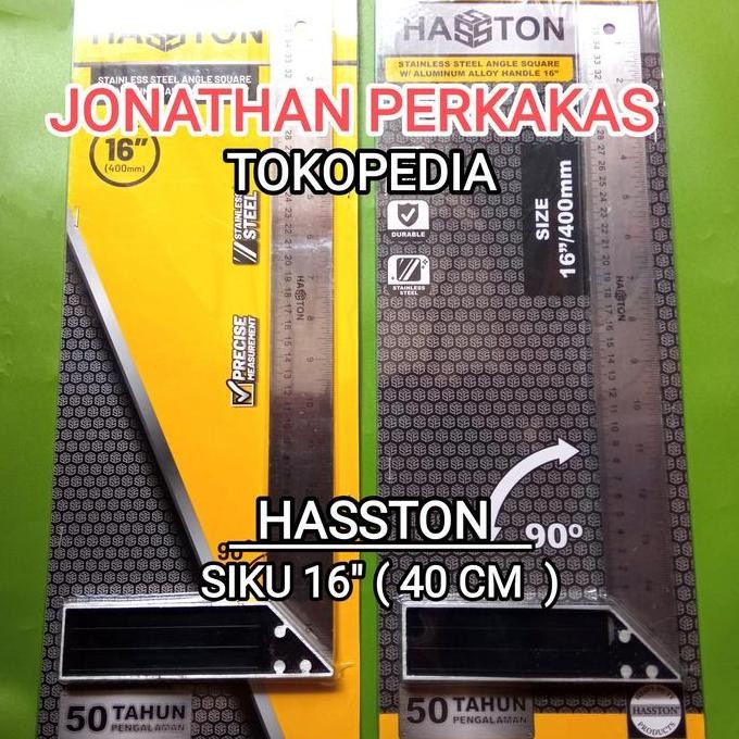 Siku Tukang/Penggaris Siku/Siku Meter/Sekon Prohex 16"/Bh Baru