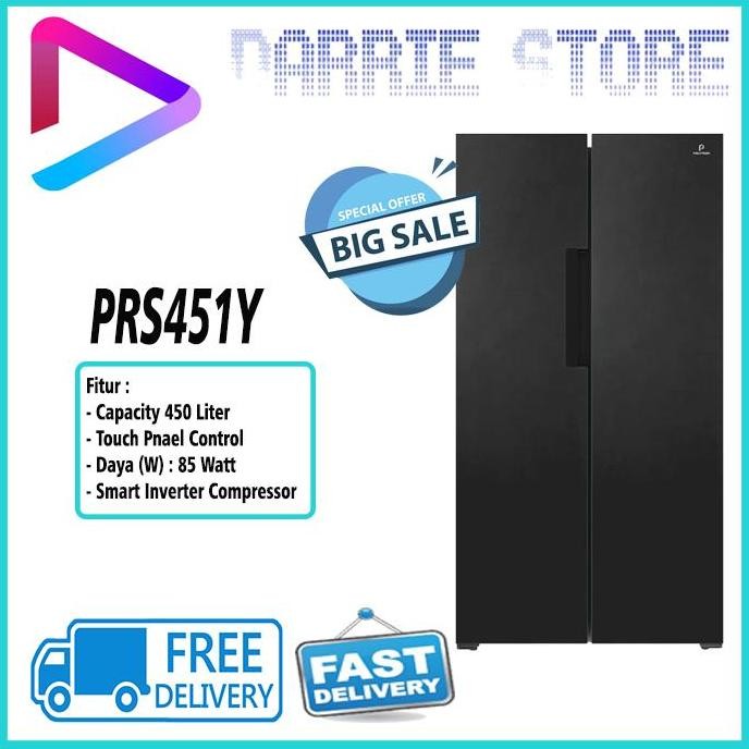 NEW POLYTRON PRS451Y KULKAS SIDE BY SIDE POLYTRON INVERTER PRS 451 PRS451