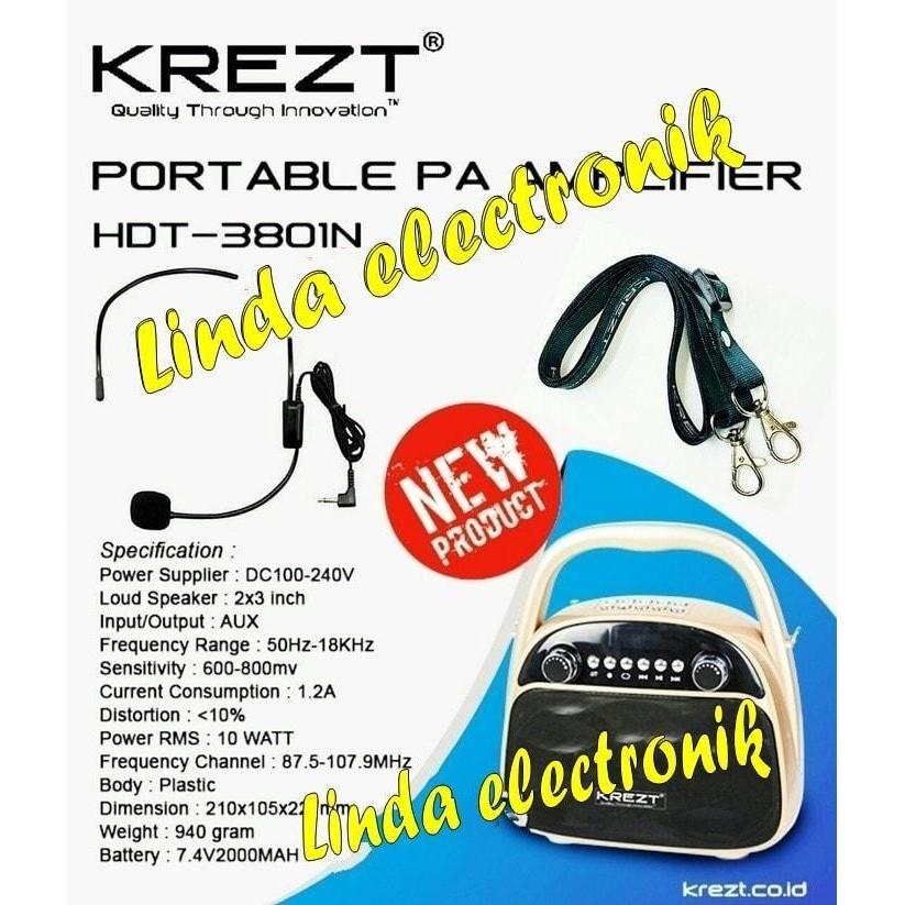 Waistband Speaker Pinggang Mini KREZT HDT 3801NV