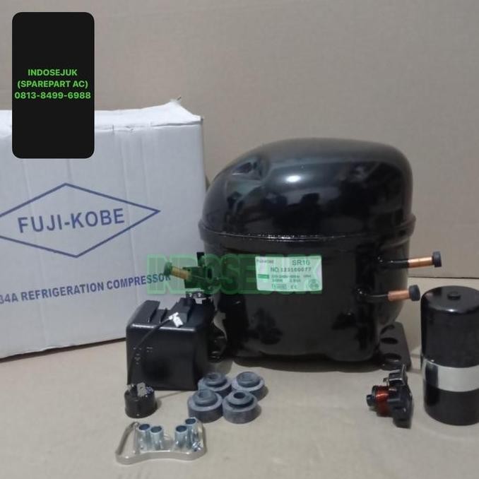 TERMURAH - KOMPRESOR FUJI SR16 | COMPRESSOR KULKAS FREEZER 1/2PK R134 FUJI-KOBE