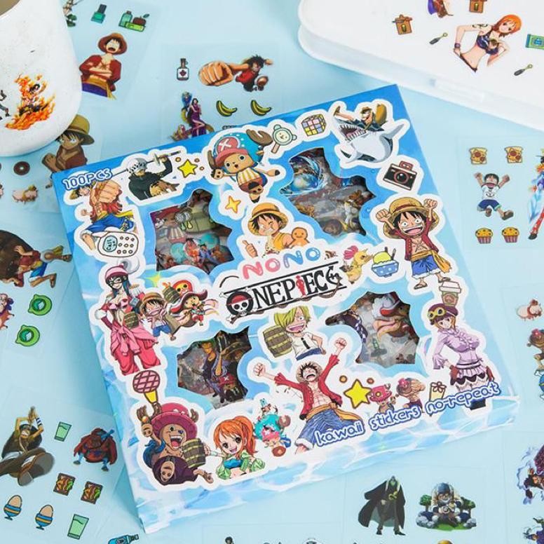 

Terbaru One Piece Sticker Big Box Isi 100 Lembar Aesthetic Waterproof Sticker Nakama Monkey D Luffy Zoro Gear5