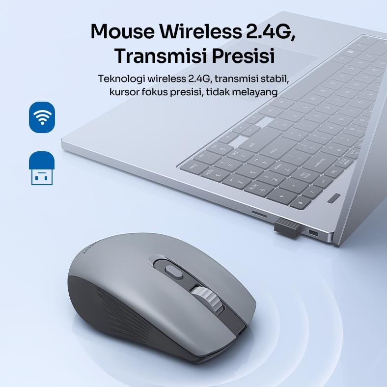 Cod Robot M370 Mouse Wireless 2.4Ghz Silent Klik Optical 3200 Dpi Mouse 6D Receiver Usb Garansi Orig
