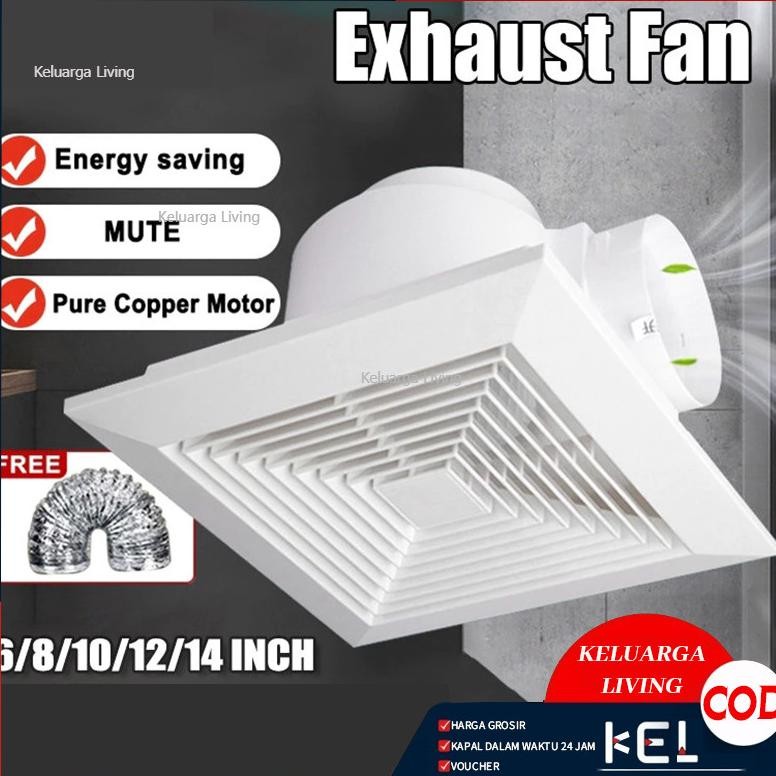 Ducting Exhaust Fan Plafon 12 Inch Kipas Blower Exhaust Plafon 8 Inch/10 Inch Kipas Angin Hisap Plaf