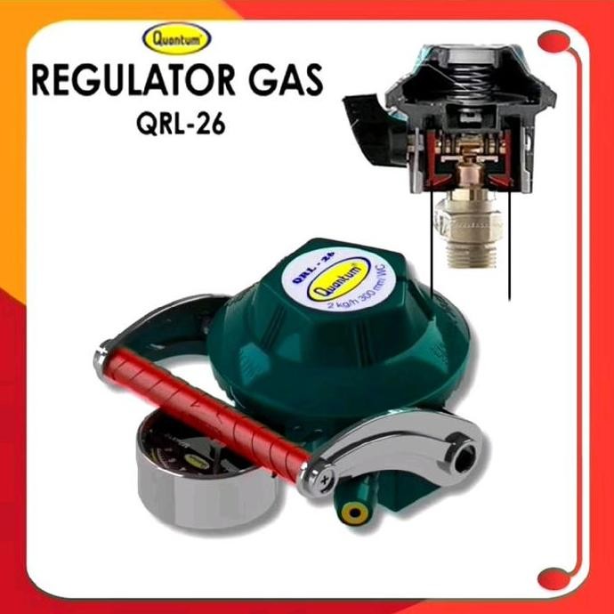 Quantum Qrl-26 Regulator Gas Double Lock / Regulator Tekanan Rendah Double Lock 100% Ori