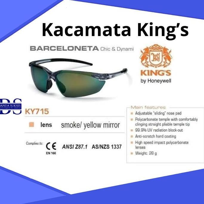 Kacamata Safety King's KY 715 Smoke Lens - Kacamata Safety Original