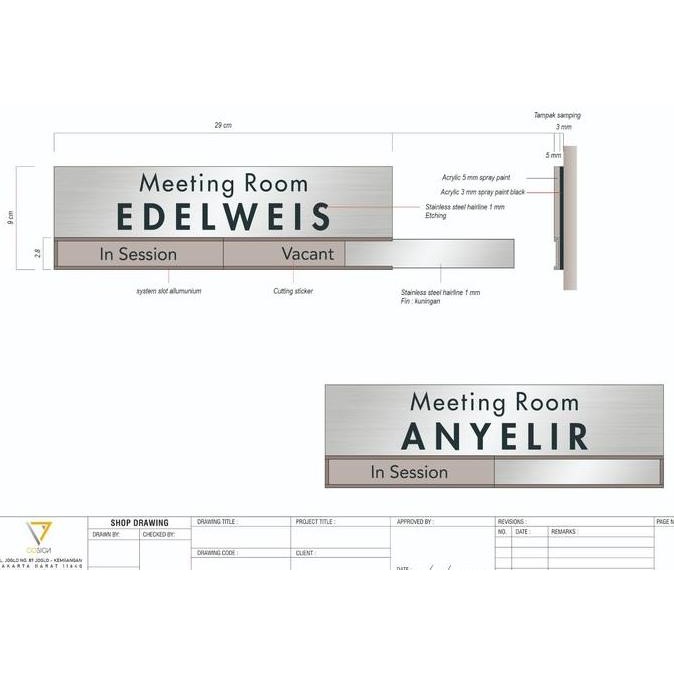 Meeting Room Stainless Steel + Etching Grafir