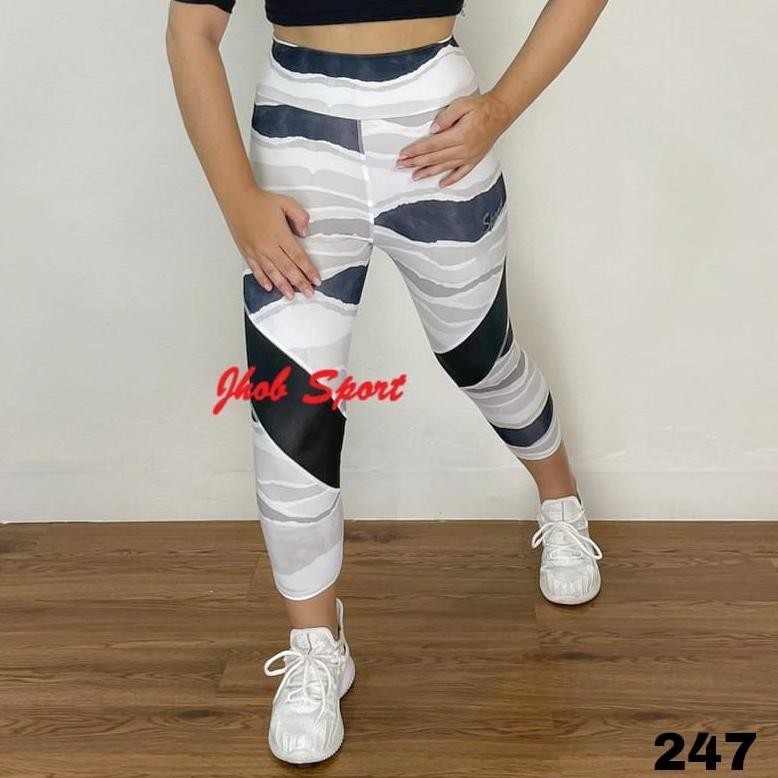 JHOB SPORT Legging Pendek Jaring/Celana Legging Sport Wanita/Legging Pendek 7/8 Sport/Celana Zumba/L
