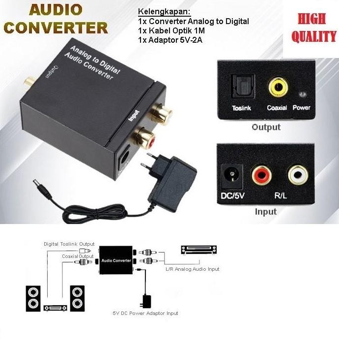 SIAP KIRIM AUDIO CONVERTER RCA TO OPTICAL COAXIAL DIGITAL ADAPTER CONVERTER AUDIO SPEAKER