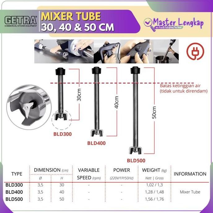 GETRA Power Mixer Tube BLD300 / BLD400 / BLD500 Mesin Mixer Industri