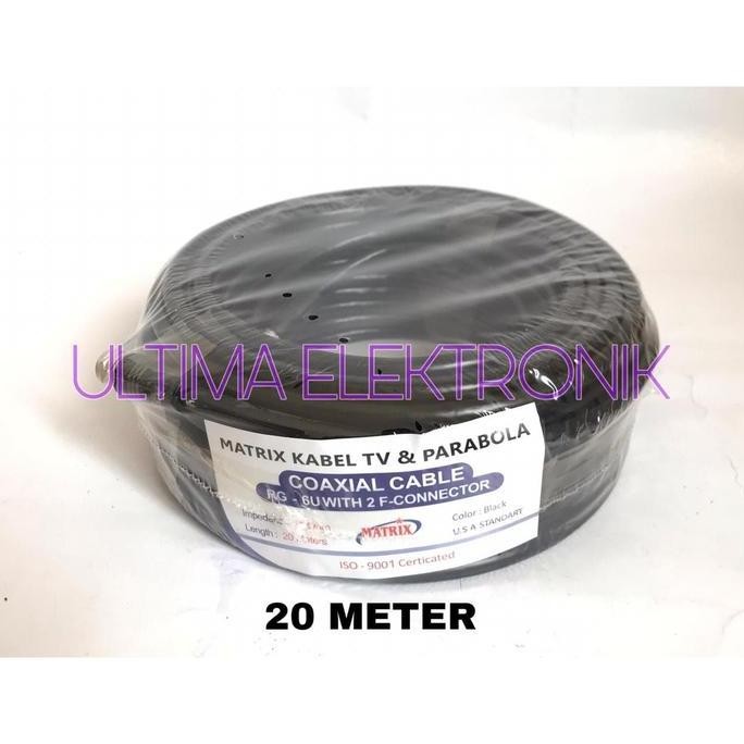 SIAP KIRIM KABEL RG6 MATRIX 5C + KONEKTOR 20 METER | KABEL ANTENA TV PARABOLA