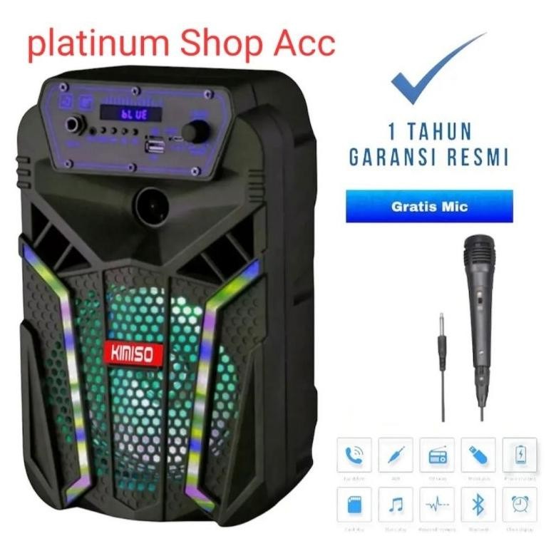 Sdn_12 Speaker Bluetooth 2602 Bonus Mic 6,5Inci Salon Aktif Portable Radio Fm Speaker Wireless Led I