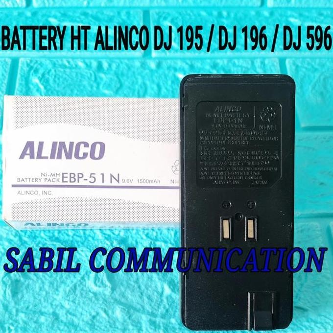 TERLARIS - BATRE HT ALINCO DJ195 DJ196 DJ596 EBP 51N ORI MURAH BATERAI DJ 196