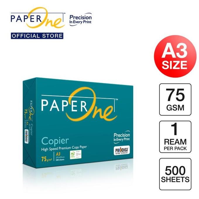 

BEBAS ONGKIR - PaperOne Kertas A3 75gr Copier 1 Rim (500 lembar) Kertas HVS
